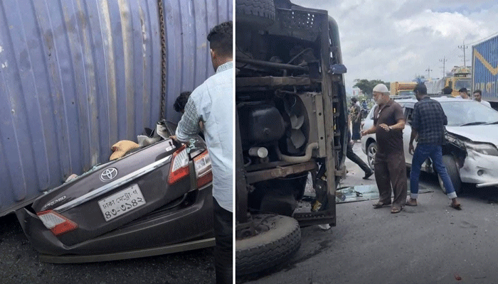 কুমিল্লায় প্রাইভেটকারের ওপর কাভার্ডভ্যান উল্টে চারজনের মৃত্যু
