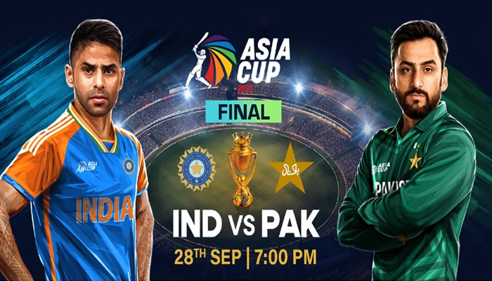 <h5>ভারত ও পাকিস্তান</h5> <h3>এশিয়া কাপের ইতিহাসে প্রথম ভারত-পাকিস্তান ফাইনাল আজ</h3>