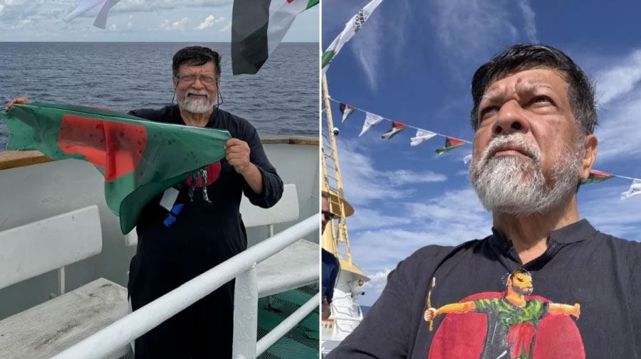 <h5>শহিদুল আলমের দৃঢ় ঘোষণা</h5> <h3>“ইসরায়েলের আক্রমণ উপেক্ষা করে গাজায় পৌঁছাবো”</h3>
