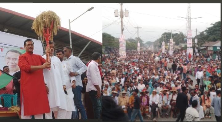 শিবালয়ে ৩১ দফার প্রচারণা জনসভায় জিন্নাহ কবিরের দলীয় মনোনয়নের দাবিতে হাজার হাজার জনতার ঢল