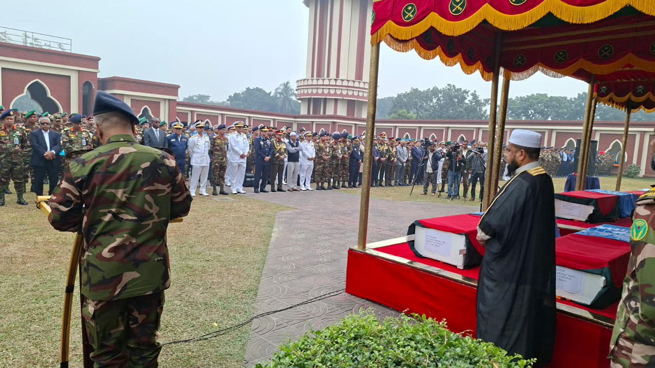 সুদানে নিহত ৬ বাংলাদেশি শান্তিরক্ষীর জানাজা অনুষ্ঠিত