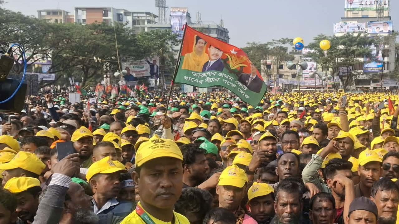সিলেটে তারেক রহমানের প্রথম নির্বাচনী জনসভা, আলিয়া মাদরাসা মাঠ জনসমুদ্রে পরিণত