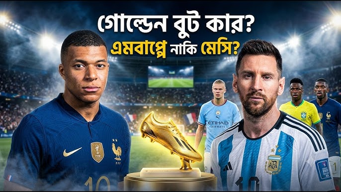 গোল্ডেন বুটের লড়াই জমে উঠেছে, শীর্ষে এমবাপ্পে-মেসির হাড্ডাহাড্ডি প্রতিদ্বন্দ্বিতা